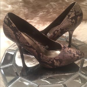 Snakeskin Print Heels